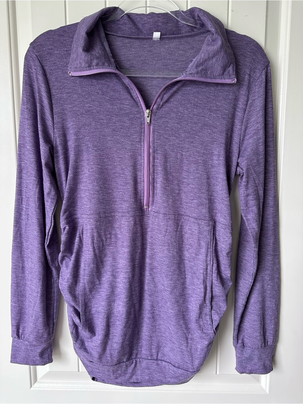 Maternity Lightweight Half-Zip Pullover - Heather Purple